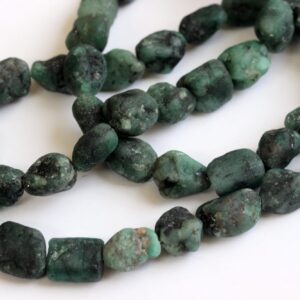 8-11mm Emerald Rough Beads, Drilled Emerald Raw Stones, Rough Emerald Gemstones, Loose Raw Emerald For Jewelry (5pcs To 10pcs Option)-pdg347