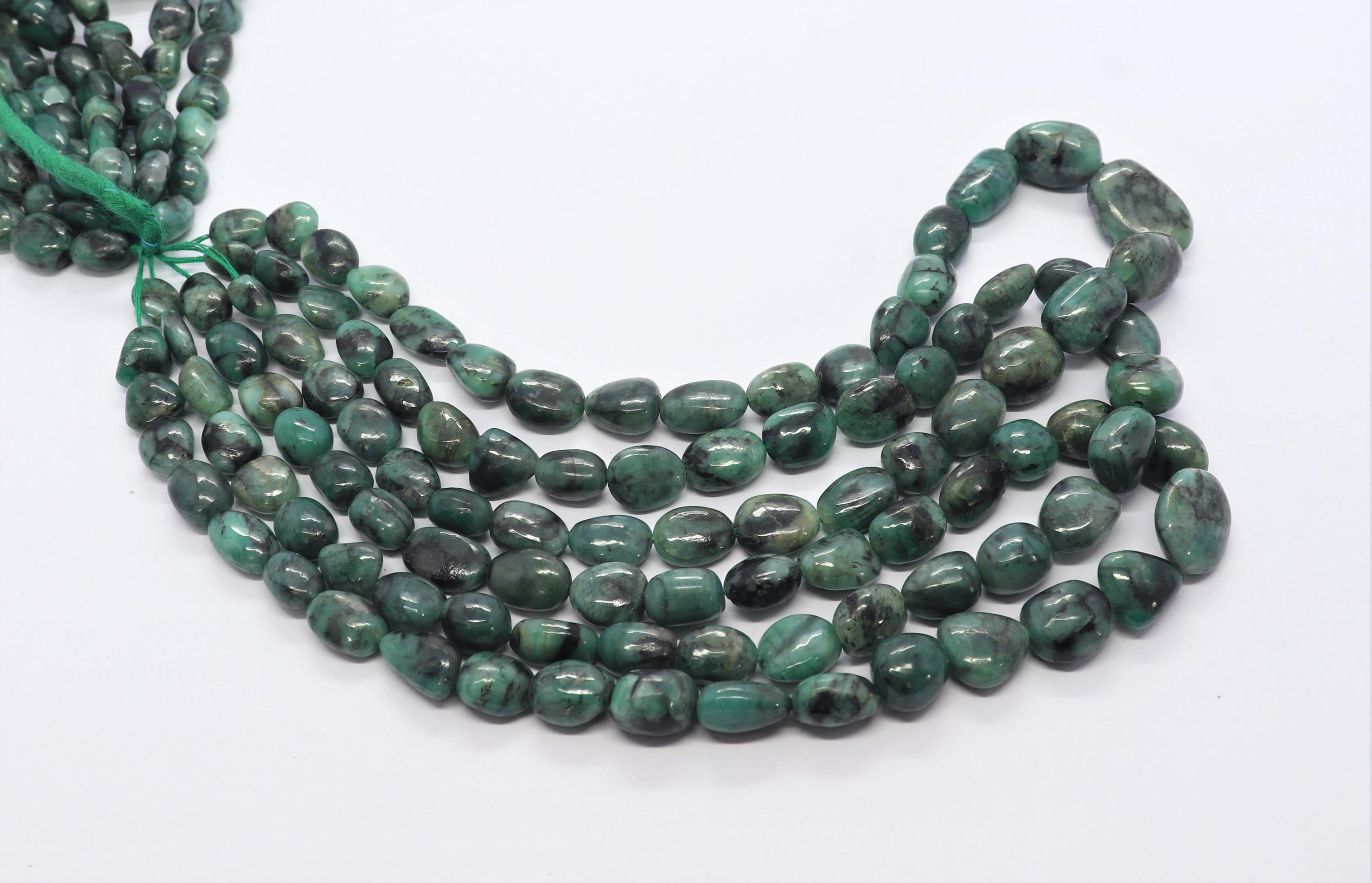 Aaa Natural Emerald Smooth Nuggets, 8x12-13x16 Mm Emerald Gemstone Beads, 16 Inch Emerald Tumble Shape Beads, Emerald Beads Jewelry Making