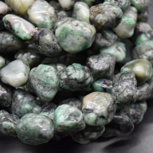 Emerald Gemstone Nugget Beads - 10mm - 15mm - 15" Strand