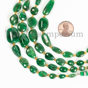 Emerald Nugget Strand, Smooth Tumbles, Jewelry Making Beads