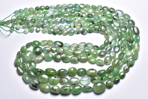 Emerald Nuggets Beads - 16 Inches - Natural Beautiful Smooth Emerald Nuggets - Zambia Emerald - Size Is 4.5-10mm #1156