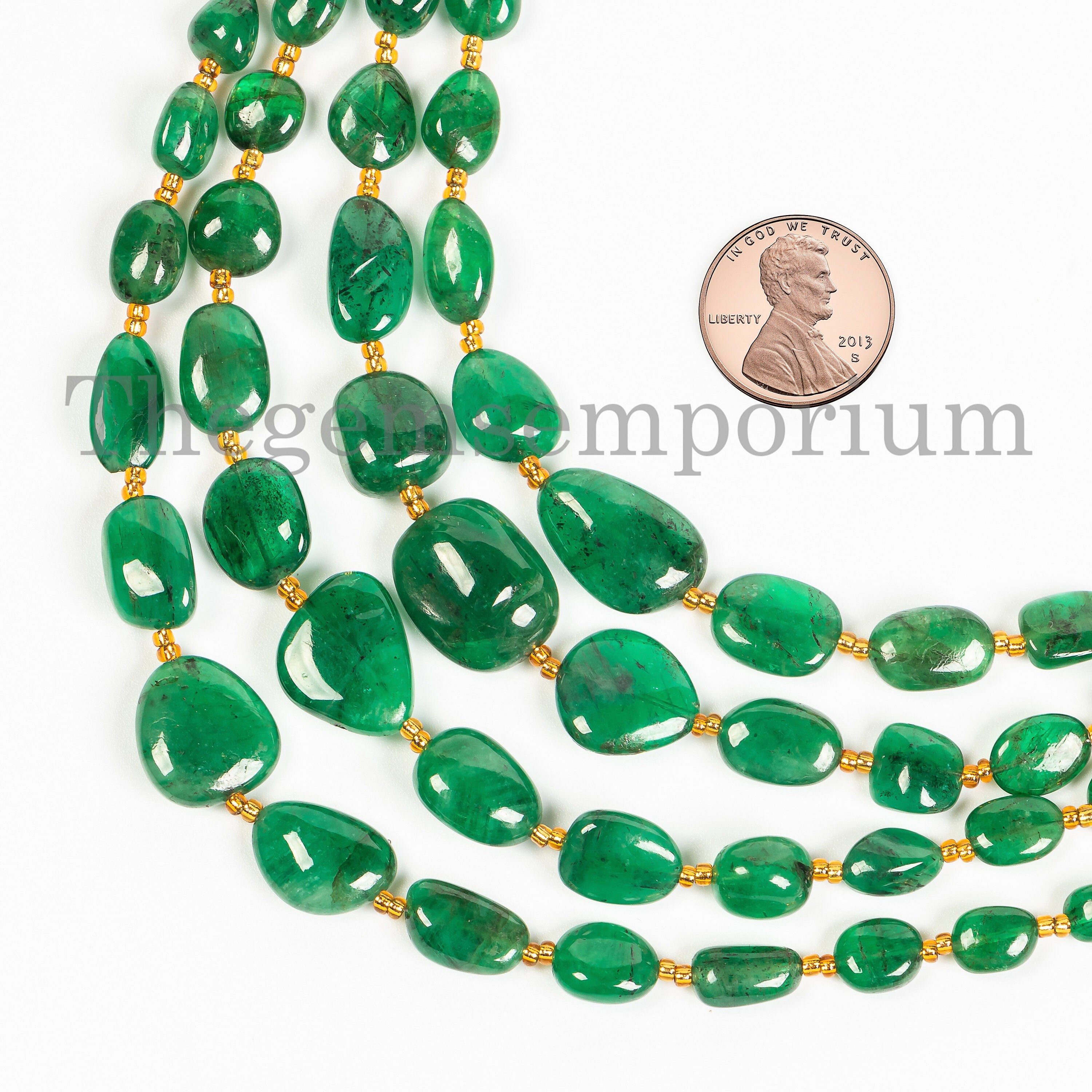 Rare Top Quality Emerald Nugget Beads, Natural Precious Emerald Drilled Beads, Smooth Fancy Nuggets, Emerald Tumble Beads For Jewelry Making