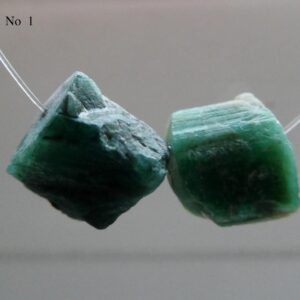 Raw Emerald Tube Crystals 7-9mm Beads- 2 Pcs Gemstone-natural Free Shape Craft Beads-jewelry Making