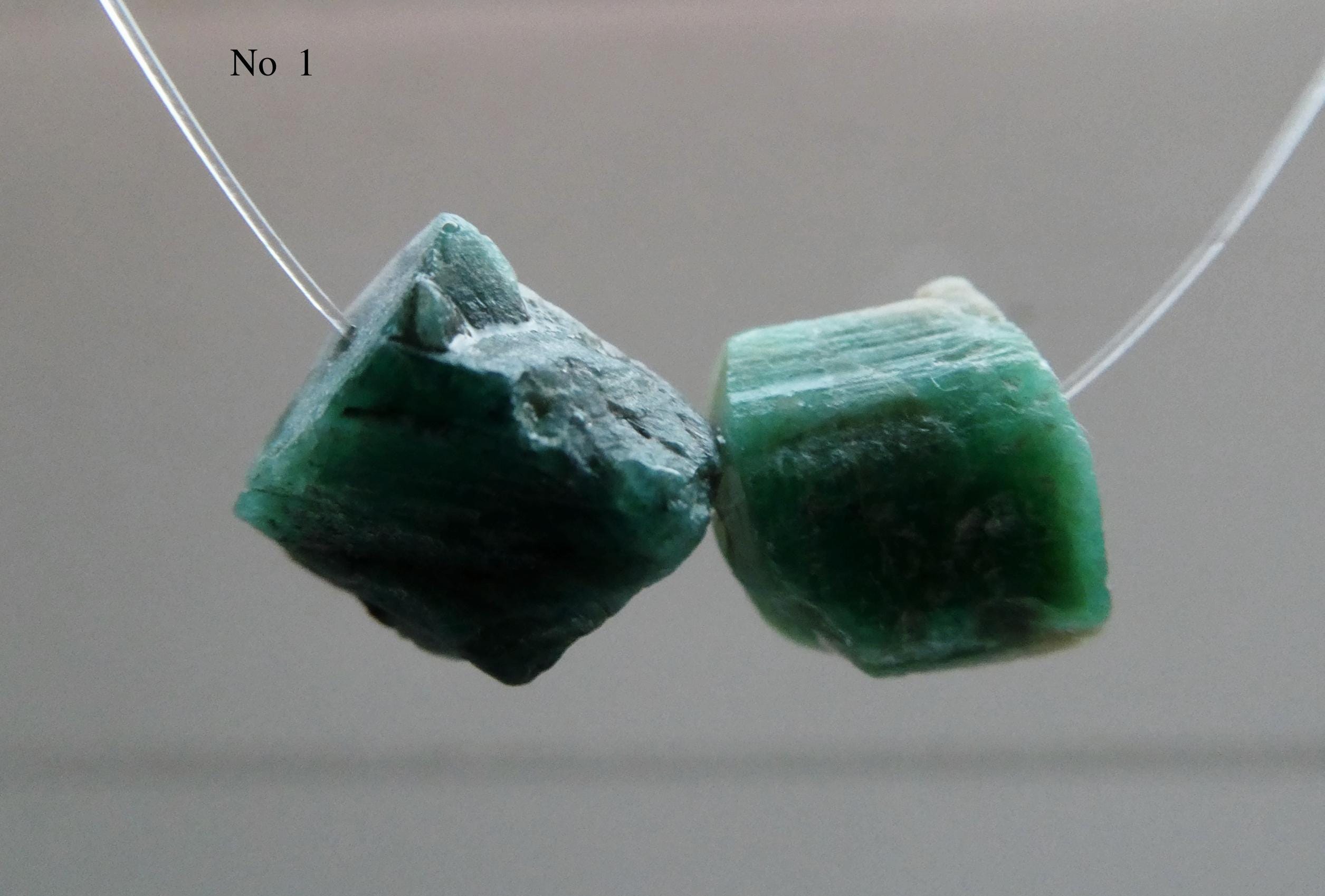 Raw Emerald Tube Crystals 7-9mm Beads- 2 Pcs Gemstone-natural Free Shape Craft Beads-jewelry Making