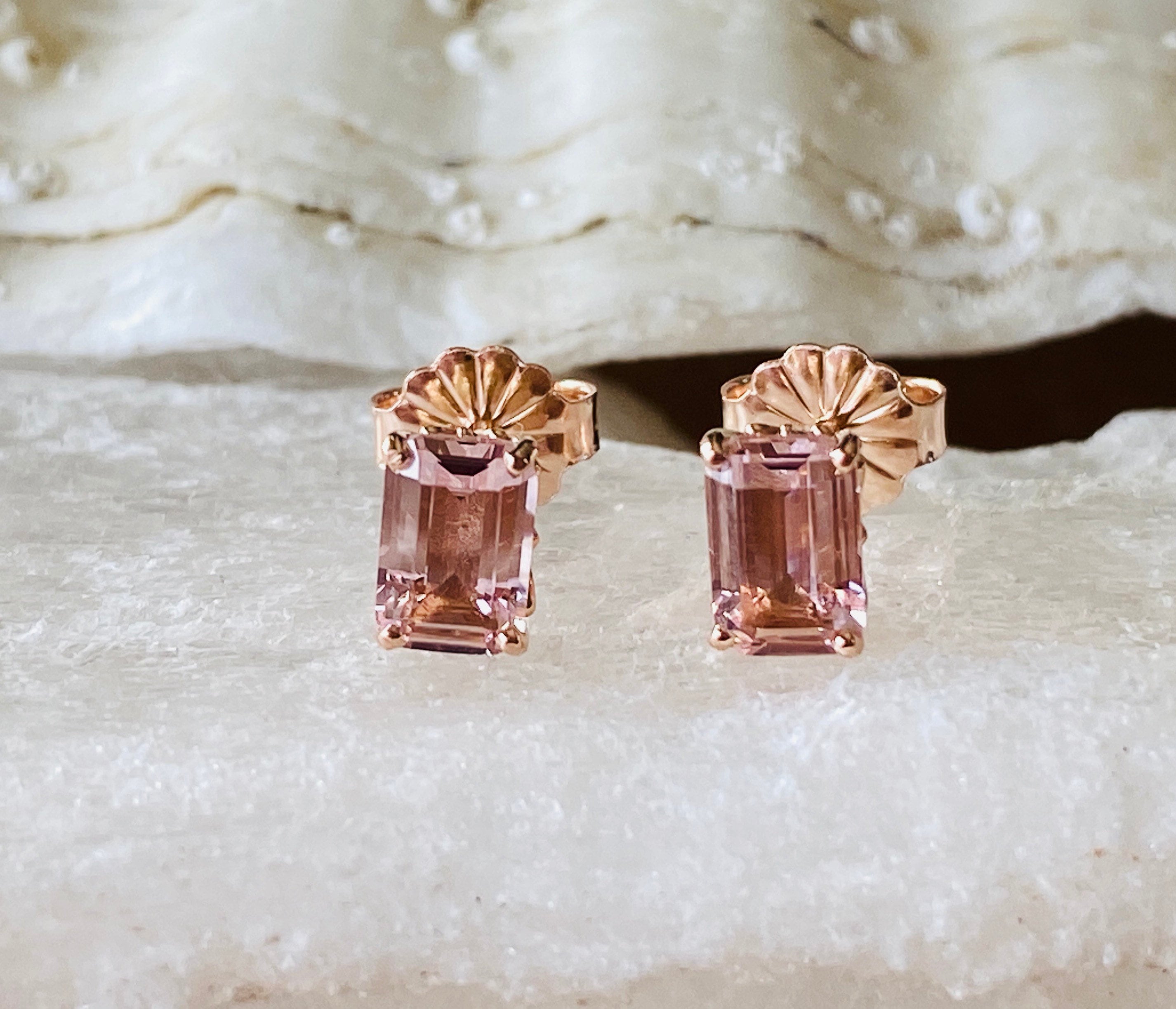 Emerald Cut Morganite Earrings, Morganite Stud Earrings, Gold Morganite Earrings, Silver Morganite Earrings, Emerald Cut Earrings Emerald Cut Morganite Earrings, Morganite Stud Earrings, Gold Morganite Earrings, Silver Morganite Earrings, Emerald Cut Earrings