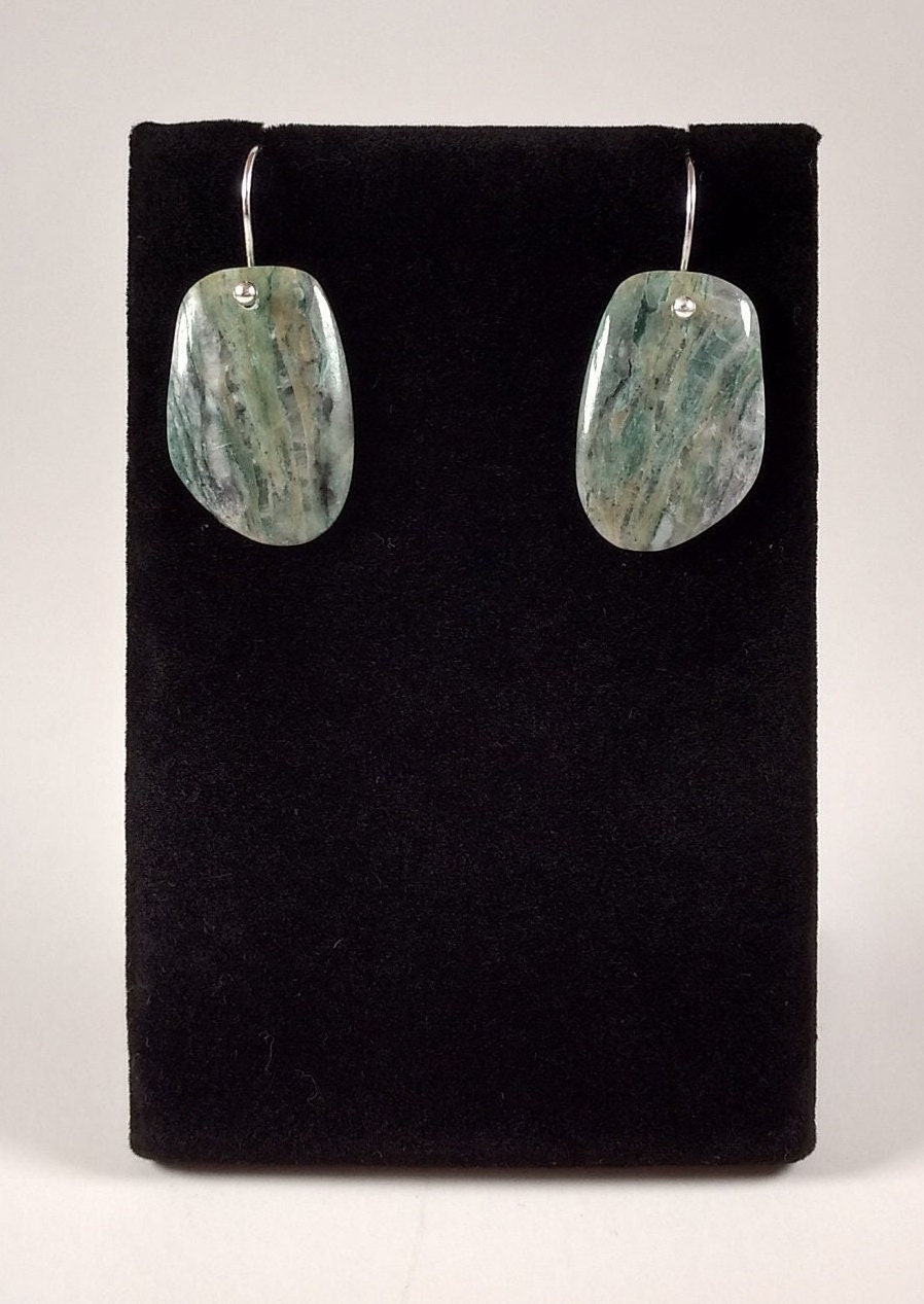 Emerald And Sterling Silver Earrings Handmade By Chris Hay