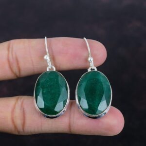 Handmade Zambian Emerald Earrings: Faceted Sterling Silver Jewelry