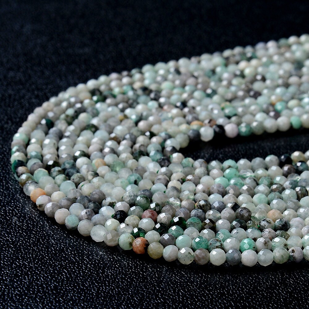 2mm Natural Emerald Gemstone Grade A Micro Faceted Round Loose Beads 15 Inch Full Strand (80015387-p46)