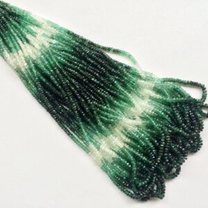 3-3.5mm Emerald Faceted Rondelle Beads, Natural Shaded Emerald Beads, Emerald For Jewelry, Emerald Beads (8in To 16in Options)-aga25