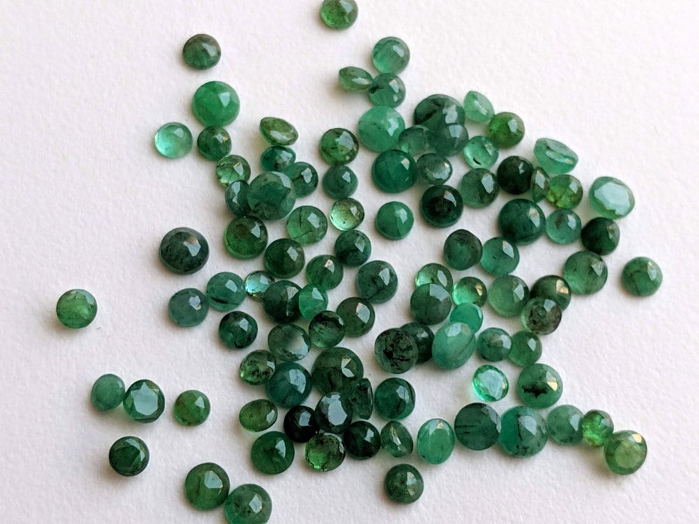 3-5mm Emerald Round Cut Stones, Natural Loose Emerald Faceted Round Gemstone, Original Emerald, Emerald For Jewelry (5pcs To 10pcs Options)