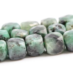 4x4mm Colombian Emerald Beads Faceted Cube Grade Aa Genuine Natural Gemstone Loose Beads 15" / 7.5" Bulk Lot Options (117846)