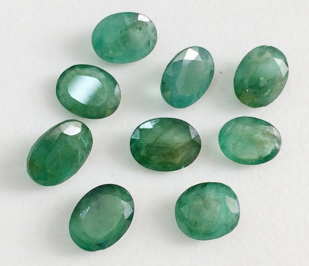 7x9mm Emerald Stone, Natural Loose Emerald Faceted Oval Cut Gemstone, 1 Piece Original Emerald, Emerald For Ring - Pgpa142