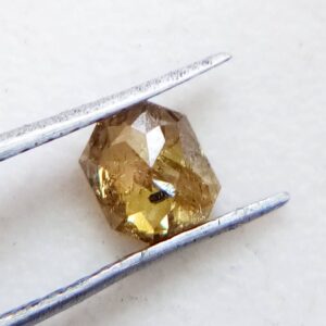 Champagne Emerald Shaped Diamond, Natural 4.5x4mm Flat Back Faceted Champagne Diamond, Rose Cut Diamond For Engagement Rings/pendant-ds3708