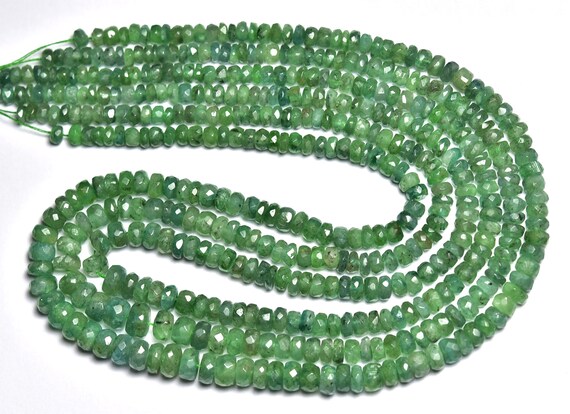 Emerald Rondelle Beads - 14 Inches,natural Emerald Faceted Rondelle,beautiful Finest Quality Emerald,size Is 3.50-5.50mm #230