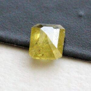 Yellow Emerald Shape Rose Cut Diamond 0.24ct Conflict Free Loose Engagement Ring Jewelry Stone Gift 4x3.2 Mm