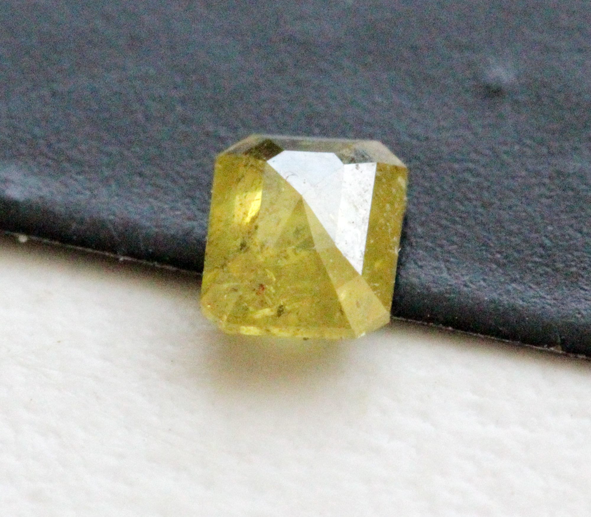 Yellow Emerald Shape Rose Cut Diamond 0.24ct Conflict Free Loose Engagement Ring Jewelry Stone Gift 4x3.2 Mm