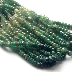 2.5-3mm Green Emerald Shaded Faceted Rondelle Beads, Emerald Faceted Rondelles, Emerald Bead For Necklace (7in To 14in Options)-vca31