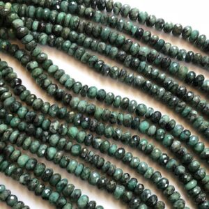 9-11mm Emerald Faceted Rondelle Beads, Natural Emerald Faceted Rondelle Beads, Emerald For Necklace (4in To 8in Options)-aag25