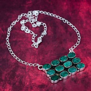 Beautiful Emerald, 925 Sterling Silver Zambian Emerald Gemstone Jewelry Healing Jewelry, Adjustable Chain Necklace Anniversary Gifts.