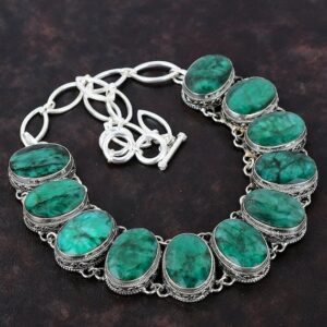 Faceted Zambian Emerald Necklace: Handmade 925 Sterling Silver, Adjustable Chain