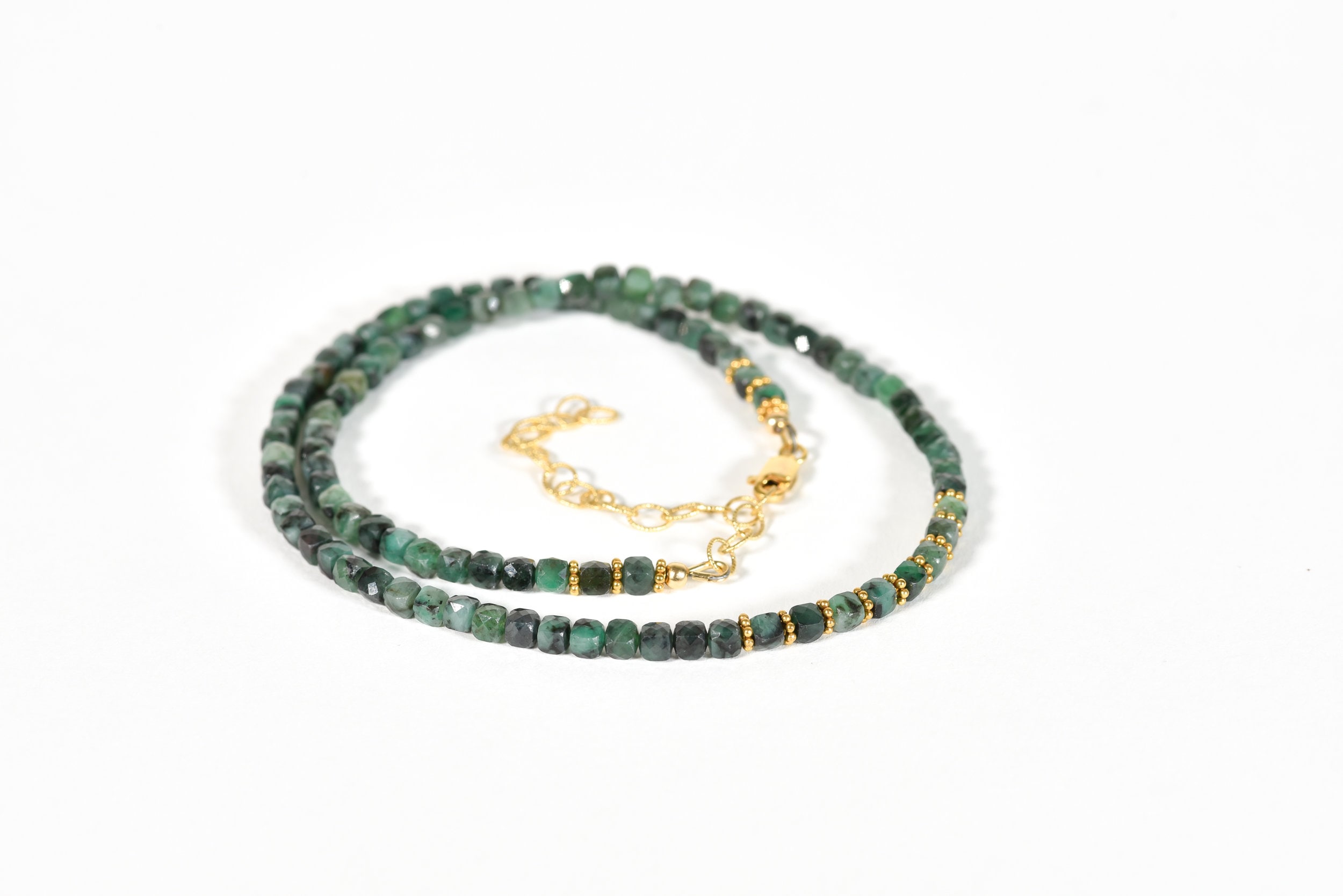 Genuine Emerald Necklace, Emerald Choker With Gold Filled , Delicate Necklace, Green Gemstone