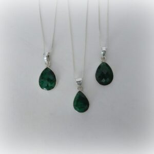 Genuine Emerald Necklace Sterling Silver • Teardrop Green Emerald Necklace •May Birthstone Jewelry • Heart Chakra Stone • Birthday Gifts