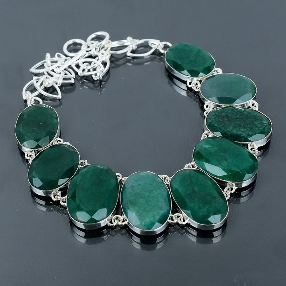 Handmade Zambian Emerald Necklace: Oval Gemstone, Sterling Silver