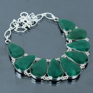 Handmade Zambian Emerald Necklace: Sterling Silver Gemstone Jewelry