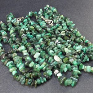 Lot Of 3 Emerald Tumbled Beads Necklaces From Brazil - 18"
