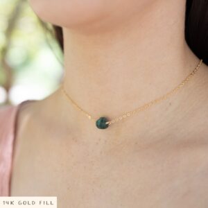 Raw Emerald Choker Necklace, May Birthstone Jewelry