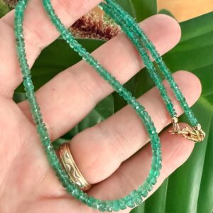 Emerald Necklace, Zambian Emerald Necklace, Delicate Emerald Choker, Genuine Emerald