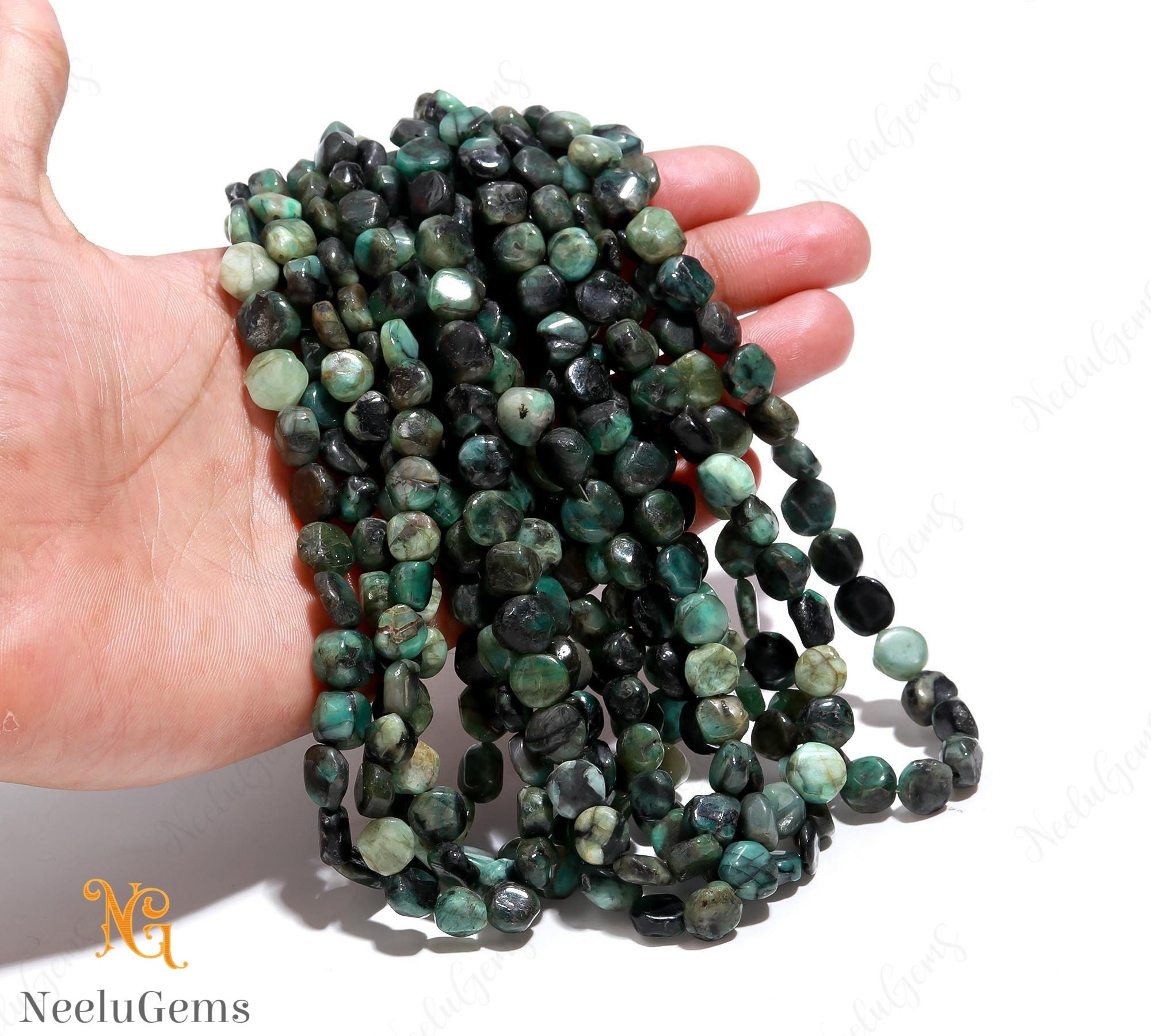 Aaa+ Green Emerald Smooth Coin Beads,natural Emerald Briolette Coin Beads,15" Gemstone Beads For Handmade Jewelry