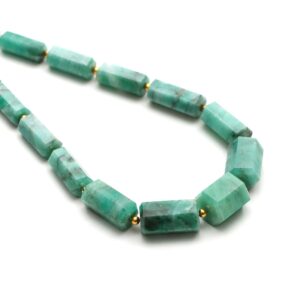 Emerald Faceted Cylinder Beads, 5.5x11 Mm To 10x22.5 Mm, Emerald Jewelry Making Beads, Emerald Beads, 20 Inches Strand, Price Per Strand Emerald Faceted Cylinder Beads, 5.5x11 Mm To 10x22.5 Mm, Emerald Jewelry Making Beads, Emerald Beads, 20 Inches Strand, Price Per Strand