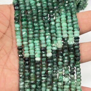 Emerald Heishi Beads: 5MM Gemstone Cube Beads, 14 Inch Strand Emerald Heishi Beads: 5MM Gemstone Cube Beads, 14 Inch Strand