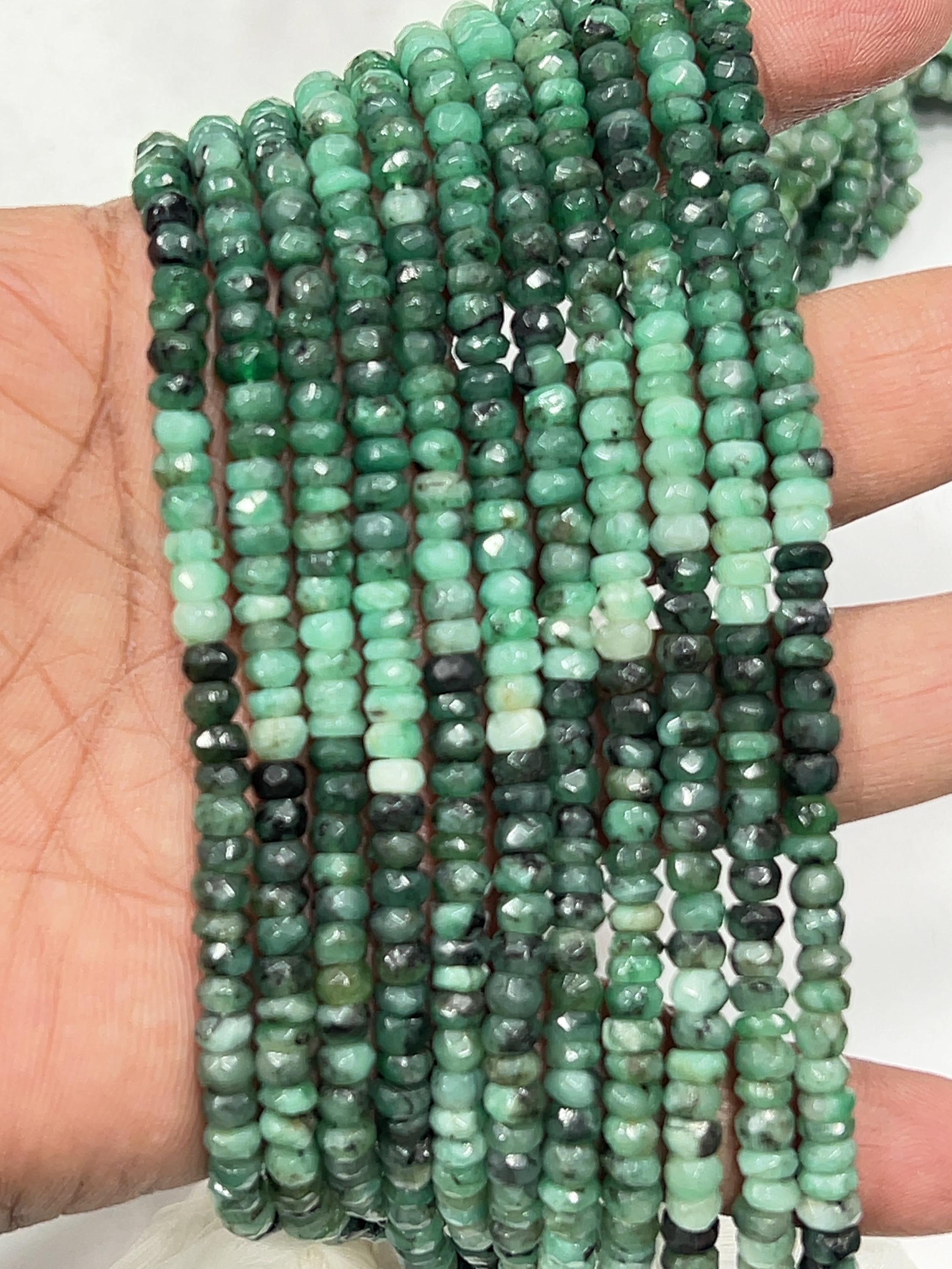 Emerald Heishi Beads: 5mm Gemstone Cube Beads, 14 Inch Strand Emerald Heishi Beads: 5mm Gemstone Cube Beads, 14 Inch Strand