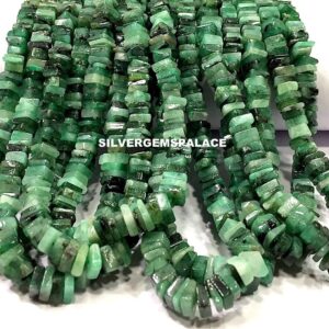 Natural Emerald Square Beads Emerald Heishi Beads 5-6.MM Emerald Gemstone Beads Smooth Emerald Strand Wholesale Emerald Beads String 16” Natural Emerald Square Beads Emerald Heishi Beads 5-6.MM Emerald Gemstone Beads Smooth Emerald Strand Wholesale Emerald Beads String 16”