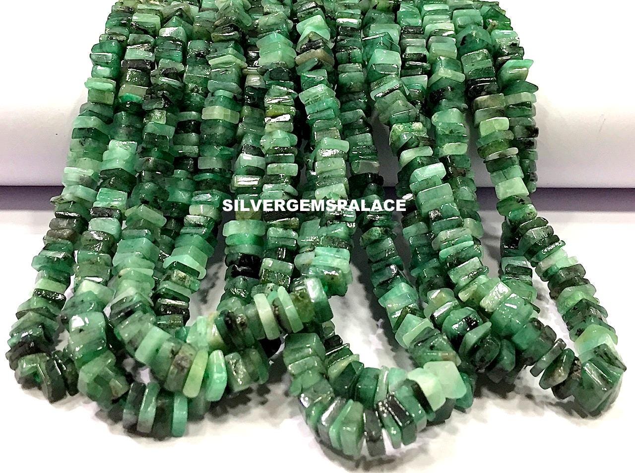 Natural Emerald Square Beads Emerald Heishi Beads 5-6.mm Emerald Gemstone Beads Smooth Emerald Strand Wholesale Emerald Beads String 16” Natural Emerald Square Beads Emerald Heishi Beads 5-6.mm Emerald Gemstone Beads Smooth Emerald Strand Wholesale Emerald Beads String 16”