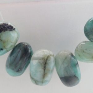 Emerald Oval 9-13mm Beads- 6 Pcs Focal Natural -jewelry Making-craft Gemstone Beads Emerald Oval 9-13mm Beads- 6 Pcs Focal Natural -jewelry Making-craft Gemstone Beads