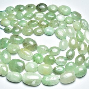Emerald Oval Beads - 8 inches - Natural Smooth Emerald Oval Shape Beads - Size is 6x8 - 10x14 mm #2374 Emerald Oval Beads - 8 inches - Natural Smooth Emerald Oval Shape Beads - Size is 6x8 - 10x14 mm #2374
