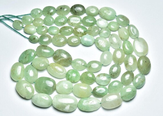 Emerald Oval Beads - 8 Inches - Natural Smooth Emerald Oval Shape Beads - Size Is 6x8 - 10x14 Mm #2374