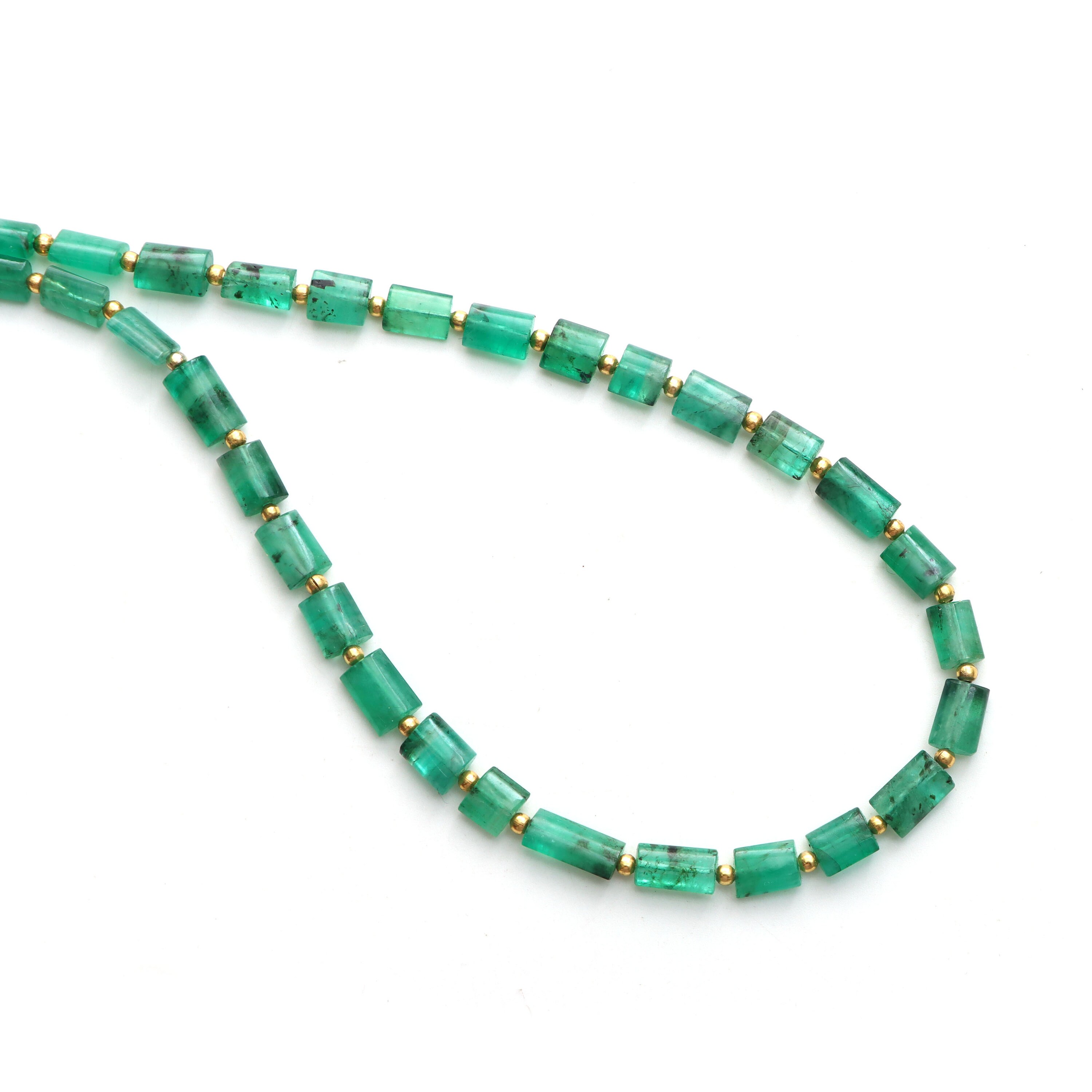 Emerald Smooth Cylinder Beads, 5x6 Mm To 5x8 Mm, Emerald Jewelry Making Beads, Plain Emerald Beads, 18 Inches Full Strand, Price Per Strand Emerald Smooth Cylinder Beads, 5x6 Mm To 5x8 Mm, Emerald Jewelry Making Beads, Plain Emerald Beads, 18 Inches Full Strand, Price Per Strand