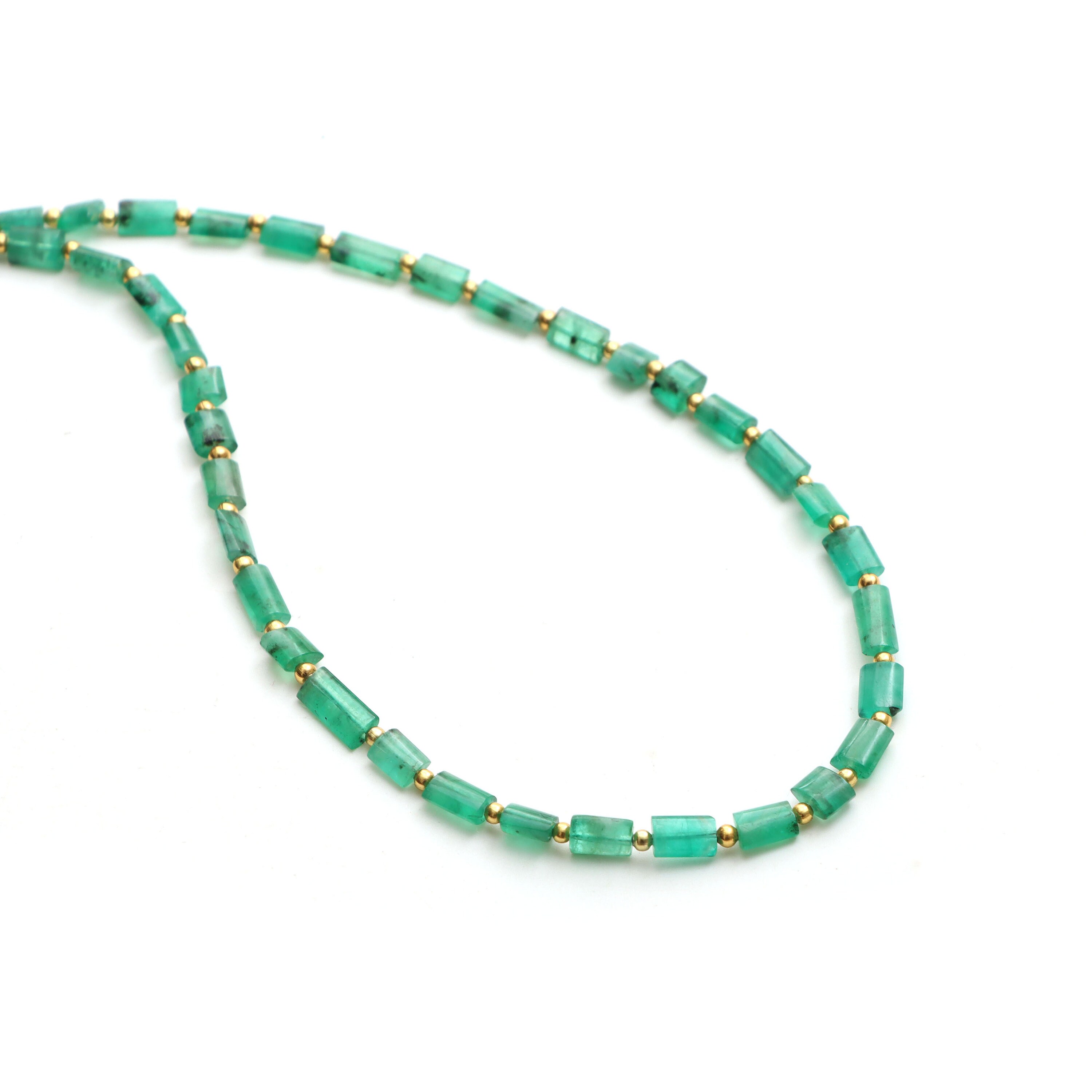Emerald Smooth Cylinder Beads, 4x6.5 Mm To 4x5.5 Mm, Emerald Jewelry Making Beads, Emerald Beads, 18 Inches Full Strand, Price Per Strand Emerald Smooth Cylinder Beads, 4x6.5 Mm To 4x5.5 Mm, Emerald Jewelry Making Beads, Emerald Beads, 18 Inches Full Strand, Price Per Strand