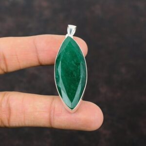 Faceted Zambian Emerald Pendant: Handmade 925 Sterling Silver Jewelry
