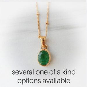 Emerald Necklace Gold • Green Emerald Pendant • May Birthstone Jewelry • Natural Emerald Pendant • Holiday Gift • Genuine Emerald Jewelry