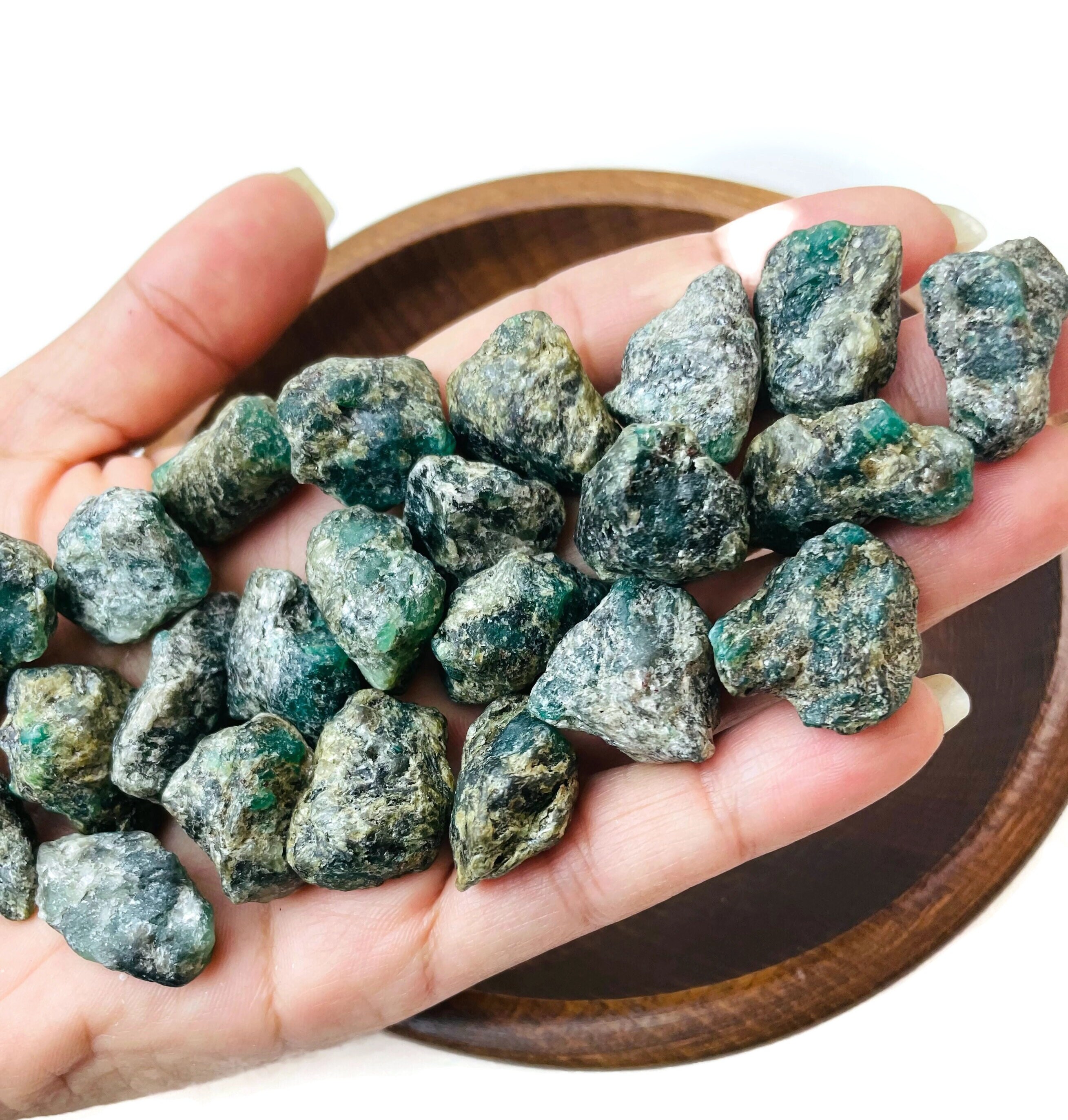 Raw Colombian Emerald Stone: Small Dark Green Crystal Small (15-22mm)