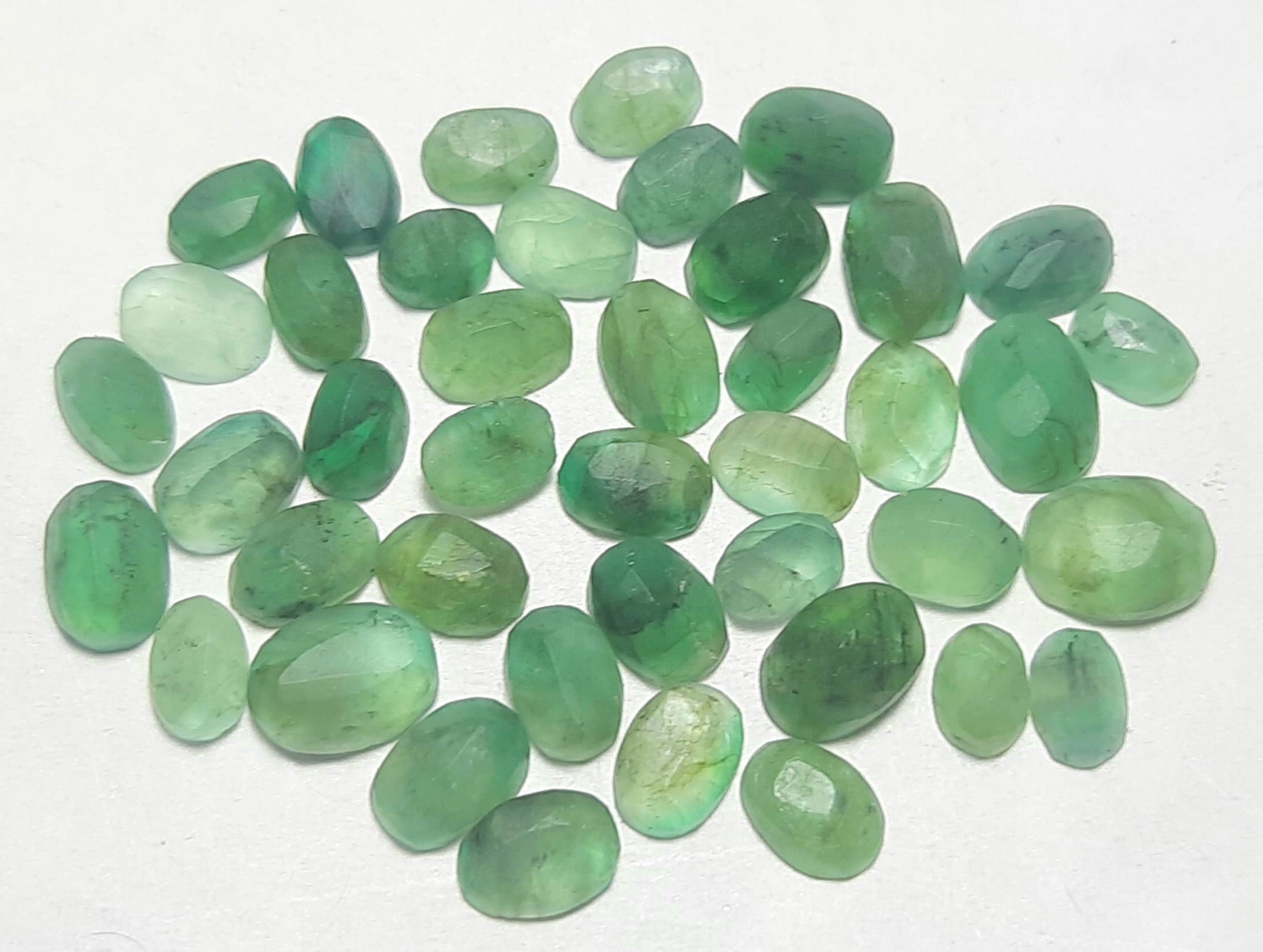 Natural Emerald Rough Gemstone: Unpolished Oval, Round, Pear Precious Gemstone