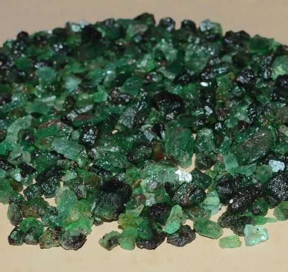 Natural Emerald Rough Lot | Transparent Raw Zambian Minerals 6–8mm