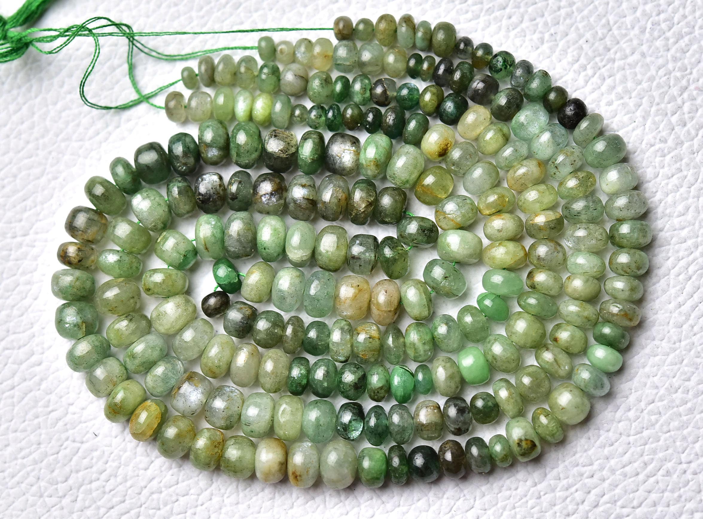 14 Inch Strand Natural Emerald Plain Rondelle 4mm To 7mm Smooth Rondelles Gemstone Beads Superb Emerald Beads Precious Rondelle Bead No3305