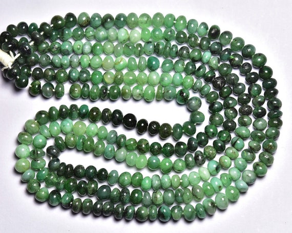14 Inches,natural Emerald Smooth Rondelle,shaded Emerald,size Is 5-5.50mm #217