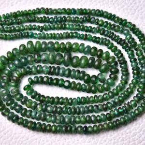 14 Inches Strand Natural Emerald Plain Rondelle Beads 3mm To 5mm Smooth Rondelles Gemstone Beads Superb Emerald Beads Rondelle No3402